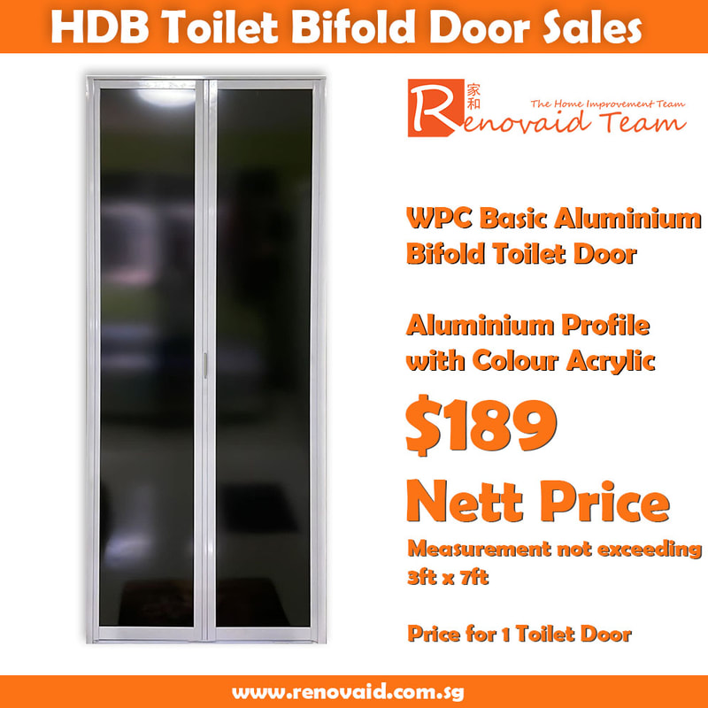 basic aluminium bifold toilet door promotion