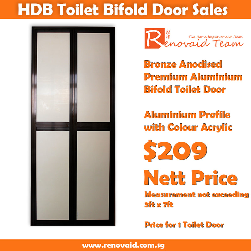 1 hdb ba premium aluminum bifold toilet door $209