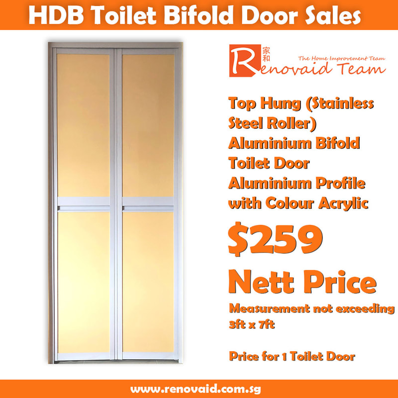 hdb toilet door top hung stainless steel roller bifold promotion