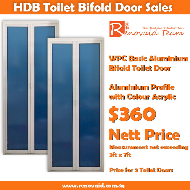 2 hdb wpc basic aluminum bifold toilet door $360
