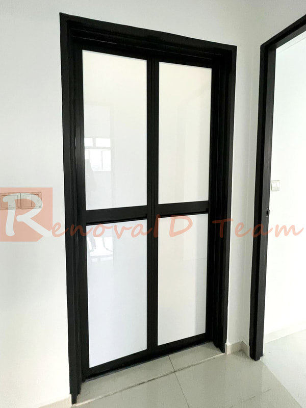 black powder coated aluminium bifold door