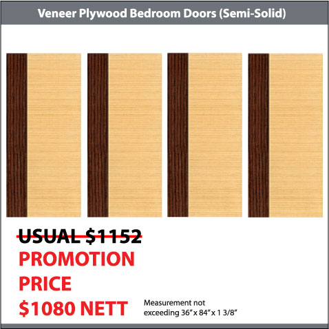 4 Veneer Plywood Bedroom Doors