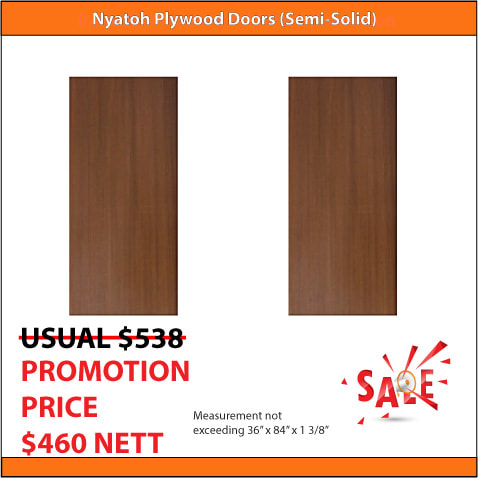 Nyatoh Plywood Doors for 2 Bedrooms