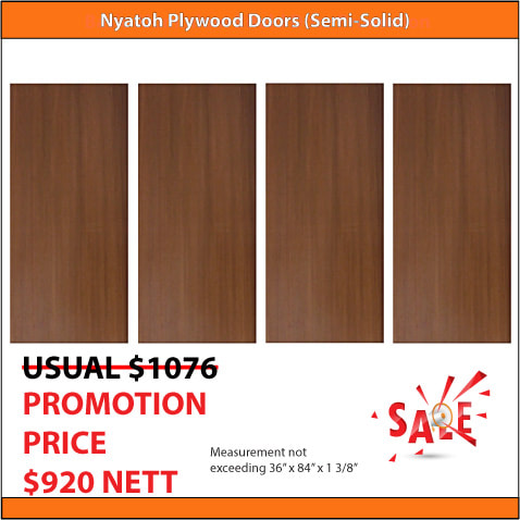 Nyatoh Plywood Doors for 4 Bedroom