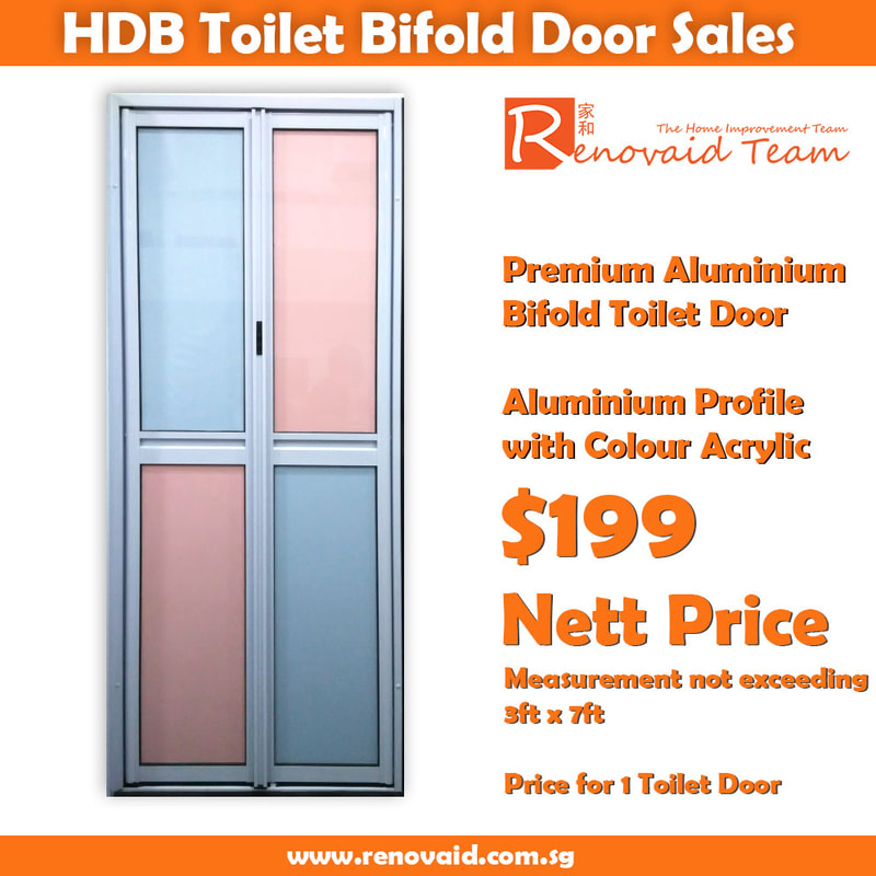 hdb premium aluminium bifold toilet door