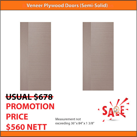 2 Veneer Plywood Bedroom Doors